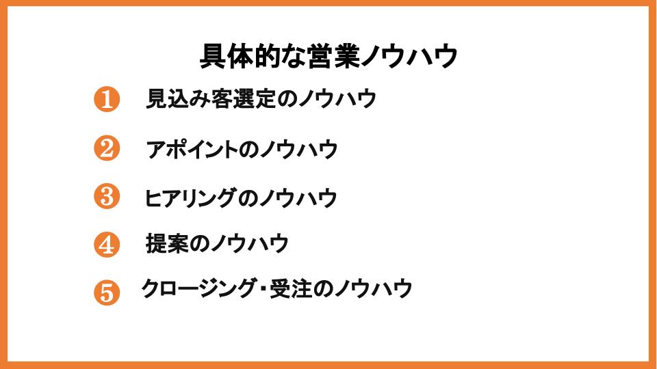 具体的な営業ノウハウ